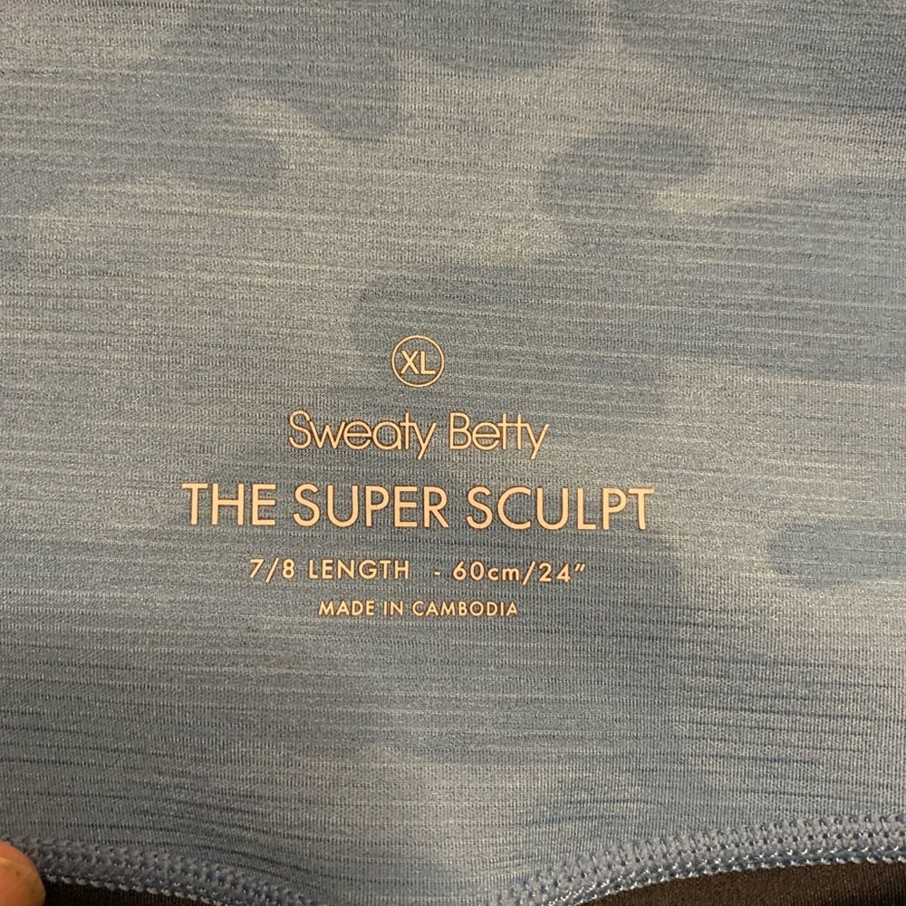 Sweaty Betty Super Sculpt 7/8 Leggings / Pants - Blue Camo